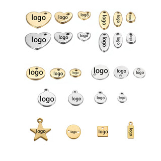 （Mínimo 50 peças）Personalizado gravação a Laser nome logotipo de aço inoxidável etiqueta personalizada logotipo personal