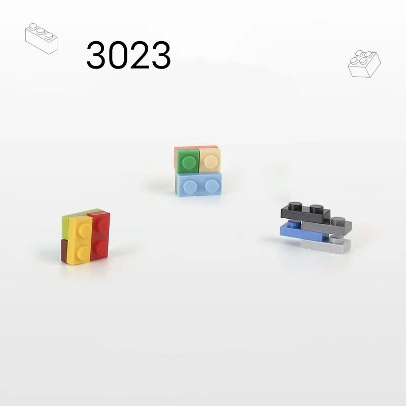 Pequenos blocos de construção de partículas Peças a granel para bricolagem Compatível com acessórios 3023 Tijolos finos 1x2 Brinquedos educativos montados