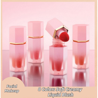 8 Cores Blush Líquido Creme Macio À Prova D