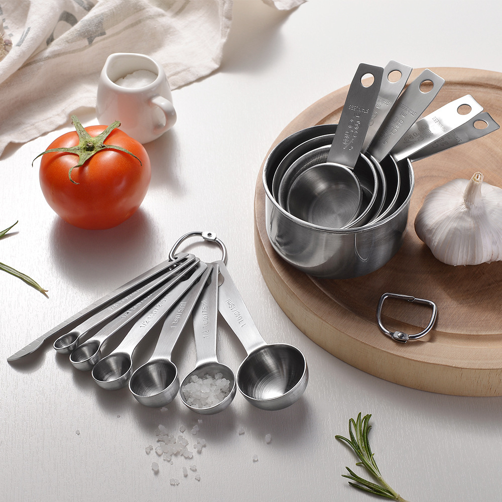 KEMORELA Conjunto De Colheres De Medição De Copos Em Aço Inoxidável Quantitativas De Cozimento Polegadas Ferramenta De Cozinha