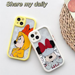 Disney Mickey Minnie Acrílico Caixa De Botão Independente Para Telefone IPhone 11 14 13 12 Pro Max XR X XS À Prova De Choque