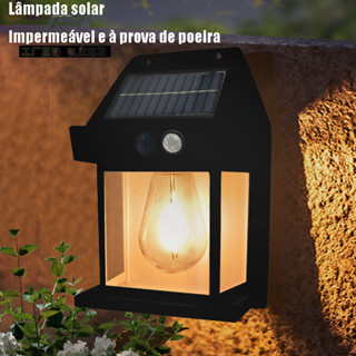 Sensor Solar exterior Luz de parede de luz quente de tungstênio, luz noturna, Sensor do corpo humano adequado para jardim, varanda, cerca, etc. Iluminação