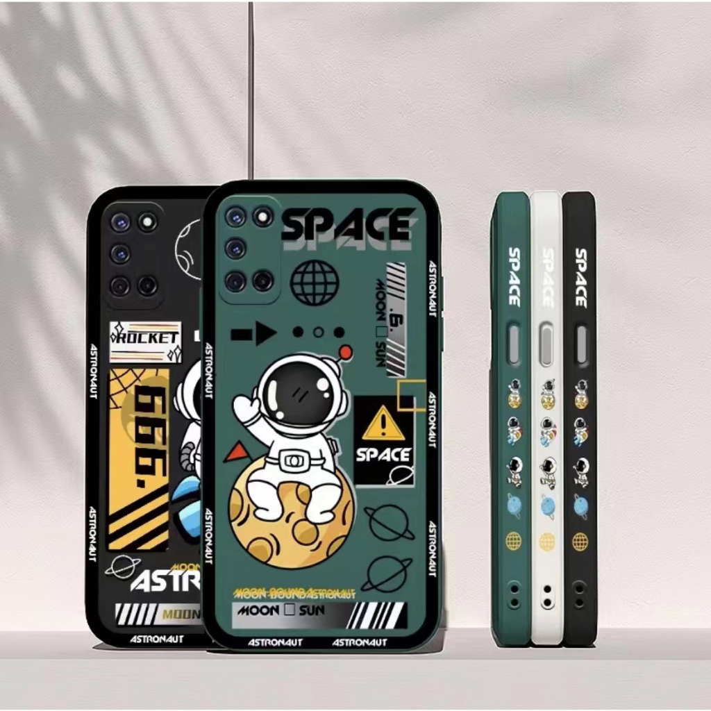 Capa Mi POCO M4 Pro 4G POCO X4 GT 5G POCO F4 5G POCO M4 5G POCO M5 4G POCO M2 Pro POCO C31 POCO C50 POCO F5 Pro POCO C55 POCO X5 5G POCO X5 Pro 5G POCO F5 Capa Cartoon seated astronaut straight edge 90 ° phone case