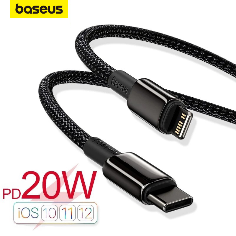 Baseus 20W USB C To Lighting Cable Fast Charge For phone 12 em Oferta na Shopee