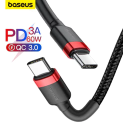 Baseus 60w Type-C Nylon Data Cable Support Qc 3.0 For Huawei Mate 20 Notebook