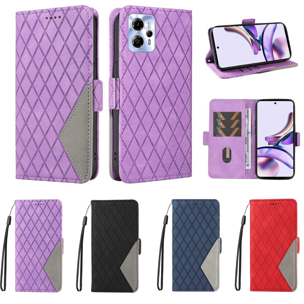 Carcaça De Luxo Para Motorola Moto G73 G53 5G G23 G13 E13 E22 E22i E32 E32S E40 E30 E20 Emenda Retro Pequena Capa De Couro Com Flip De Vento Fragrância