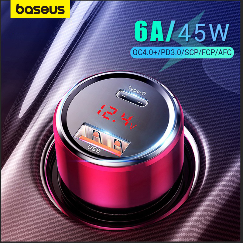 Baseus 45W Fast Charging USB Car Charger Support Supercharge