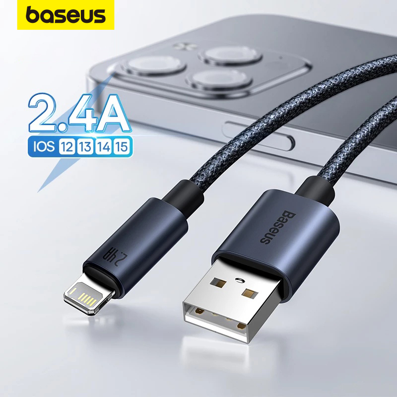 Cabo De Dados USB Para Iluminação Baseus iP 13 12 11 Pro Max 8X em Oferta na Shopee