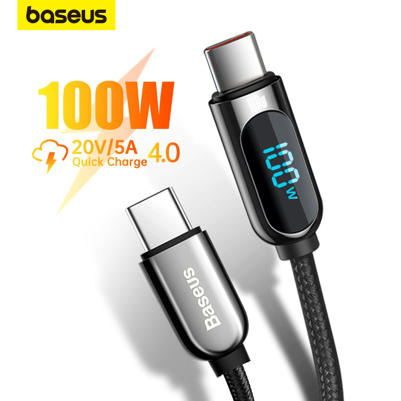 Cabo C USB De Carregamento Rápido Baseus PD 100W And 66W em Oferta na Shopee