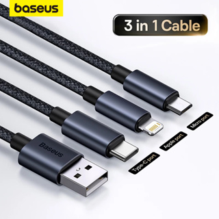 Baseus Cabo USB 3 Em 1 Para M + C + L Compatível Samsung Phone Huawei em Oferta na Shopee