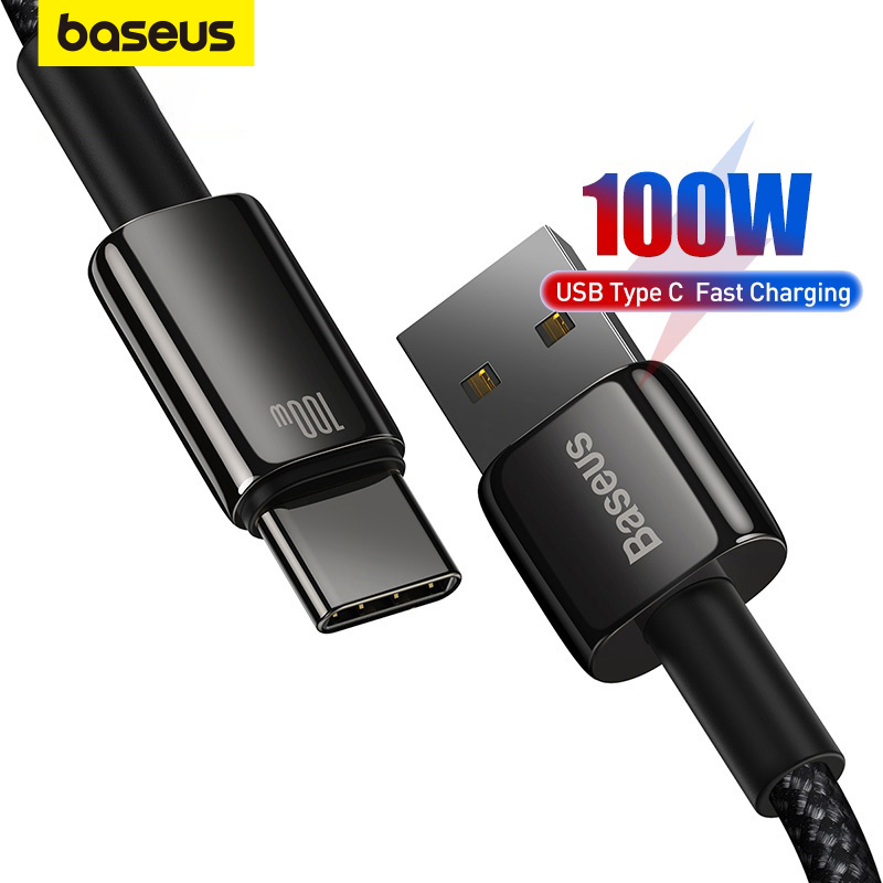 Baseus Cabo De Carregamento De 100W USB Tipo C Para Huawei P30 Realme em Oferta na Shopee