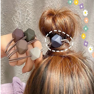 1pc Faixa De Cabeça Cabelo Feminina Simples Morandi Square Hair Tie High Elastic Rubber Band Acessórios