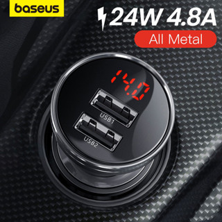 Carregador De Carro USB Baseus 24W 4.8A Carregamento Rápido Com Visor LED Para Telefone Celular