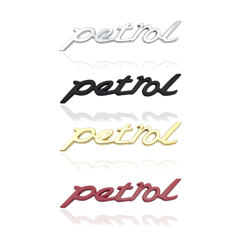 Novo Design 3D Metal Gasolina Logotipo Combustível Adesivo De Carro Adequado Para , Van , Táxi , Ônibus Tanque De Tronco