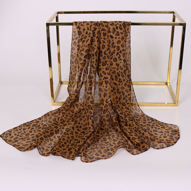 Chiffon Mulher Cachecol De Seda Leopardo Impressão Praia Viagem Vintage Leve em Oferta na Shopee