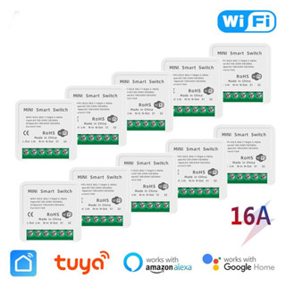 16a tuya smart wifi 2 way control switch mini Disjuntor Inteligente De Controle De Vida alexa google home
