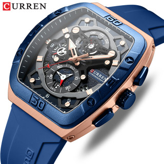 Novo CURREN Relógios Masculinos Originais Marca Top Chronograph Ponteiro Luminoso Discador De Silicone Correia Moda Casual Negócios Esportivos Quartzo À Prova D