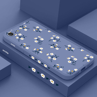 Estojo Para Telefone IPhone SE2 8 7 6 6S Plus SE 2020 Flores Bonitas Capa De Silicone Líquido Padrão Lateral