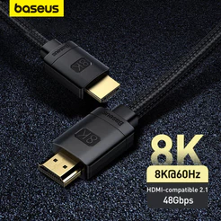 Baseus Cabo Hdmi 8k Para Projetores De Monitor De Tv Portátil Xiaomi Mi Box Ps5 Ps4
