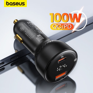 Baseus 100W Display Digital Car Charger Suporte QC PD 3.0