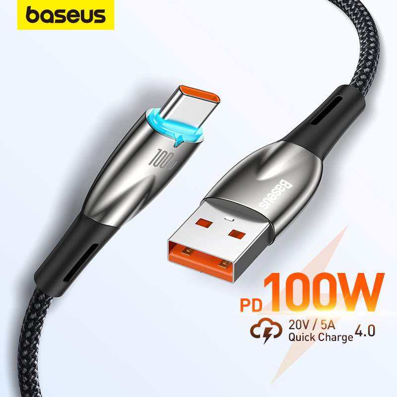 Cabo De Dados De Carregamento Rápido USB Para Tipo C Baseus 100W Série Glimmer em Oferta na Shopee