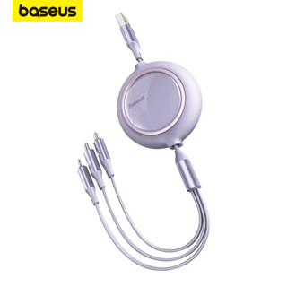 Baseus  3 in 1 3.5A Retractable Fast Charging Cable With Micro +Type C+Lighting Support Data Transmission