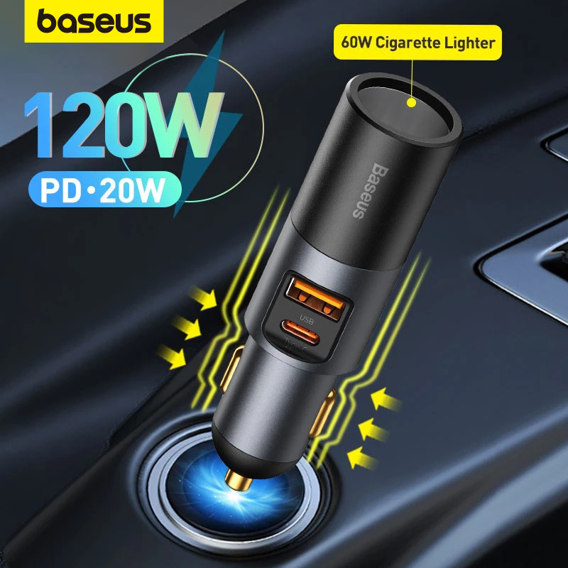 Baseus 120W Multi-port Fast Car Charger For Phone