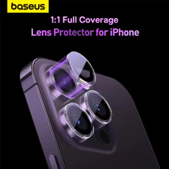 Protetor De Lente De Câmera De Vidro De Canto Baseus De Cobertura Completa Para iPhone Série 14