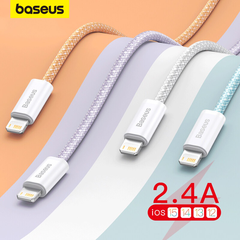 Cabo USB Baseus 2.4A Para iPhone 14 13 Pro Max em Oferta na Shopee