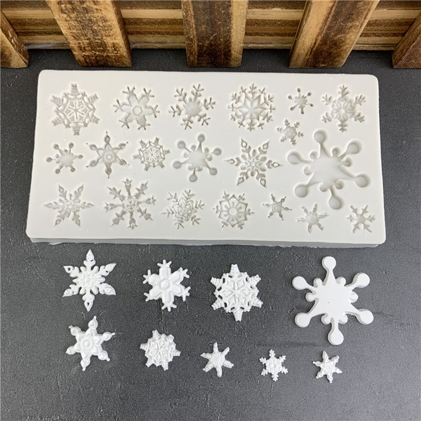 Molde De Bolo De Silicone Em Forma De Floco De Neve Chocolate Ferramenta Para Decoração