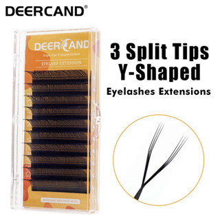 NAGARAKU DEERCAND YY Shape Eyelashes Extension Supplies , Dicas Triplas , Tecidos À Mão , Premium , Macio , Leve , Natural , Rede De Malha , Pestana Cruzada , Maquiagem