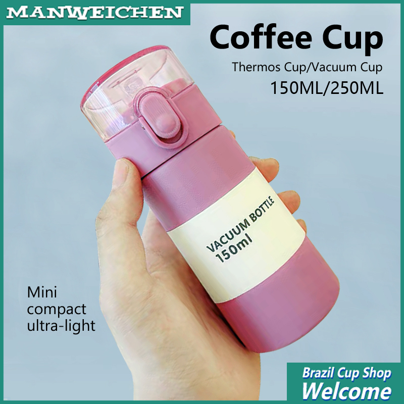 Garrafa De Água Tipo Palha Portátil Com Isolamento De Aço Inoxidável Copo De Café 150ML/250ML/6 Cores