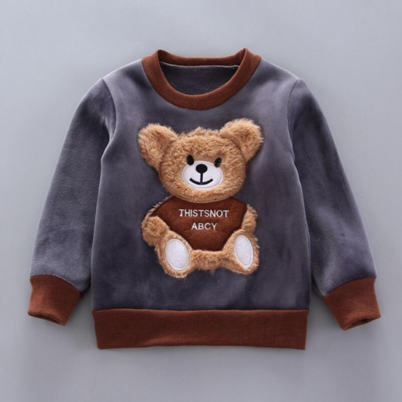 Detalhes do Roupa De Inverno Baby Kids 1-4 Anos Menino Velo Espesso Conjunto 3PCS Calça Com Capuz Para Bebês
