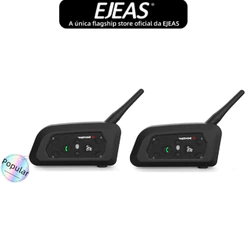 EJEAS Vnetphone V6 Motocicleta Bluetooth Capacete Intercomunicador Fone De Ouvido Impermeável IP65 5.1,2 Motorista Fala No Mesmo Tempo Pacote Duplo Para Shoei AGV KYT Yamaha Honda Forza 250