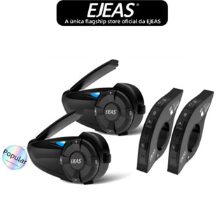 EJEAS Q7 Capacete De Motocicleta Bluetooth Intercomunicador Fone De Ouvido 5.1 Impermeável , 2 Piloto Fala Ao Mesmo Tempo Pacote Duplo Com 2 Controlador Remoto EUC Para Shoei AGV KYT Yamaha Honda