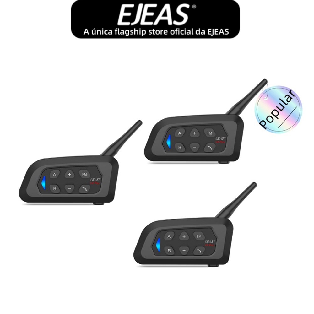 EJEAS V4C PLUS Fone De Ouvido De Intercomunicação Bluetooth , 5.1 , 4 Pessoas Falam Em Tempo real Impermeável 3 Pacotes Para Shoei AGV KYT Yamaha Honda Forza 250 em Oferta na Shopee