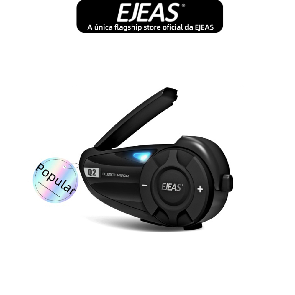 EJEAS Q2 Motocicleta Capacete Intercomunicador Bluetooth , 2-Riders Fala Em Tempo real , 5.1 Impermeável Para Shoei AGV Yamaha