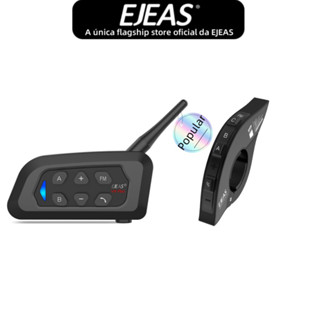 EJEAS V4 Plus Capacete de motocicleta Bluetooth Intercom Headset, Bluetooth 5.1, 4 pilotos falam ao mesmo tempo à prova d