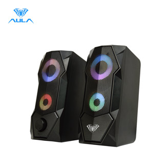 AULA N-301 altifalantes duplos de som surround estéreo com divisão de 3,5 mm para computadores de secretária / portáteis