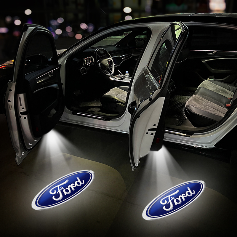 1pcs Luz De Boas-Vindas À Porta Do Carro LED HD Emblema Luzes De Projeção A Laser Da Para Ford ST FOCUS 2 3 Mondeo Fiesta Kuga MK2 MK3 MK4 Car Styling
