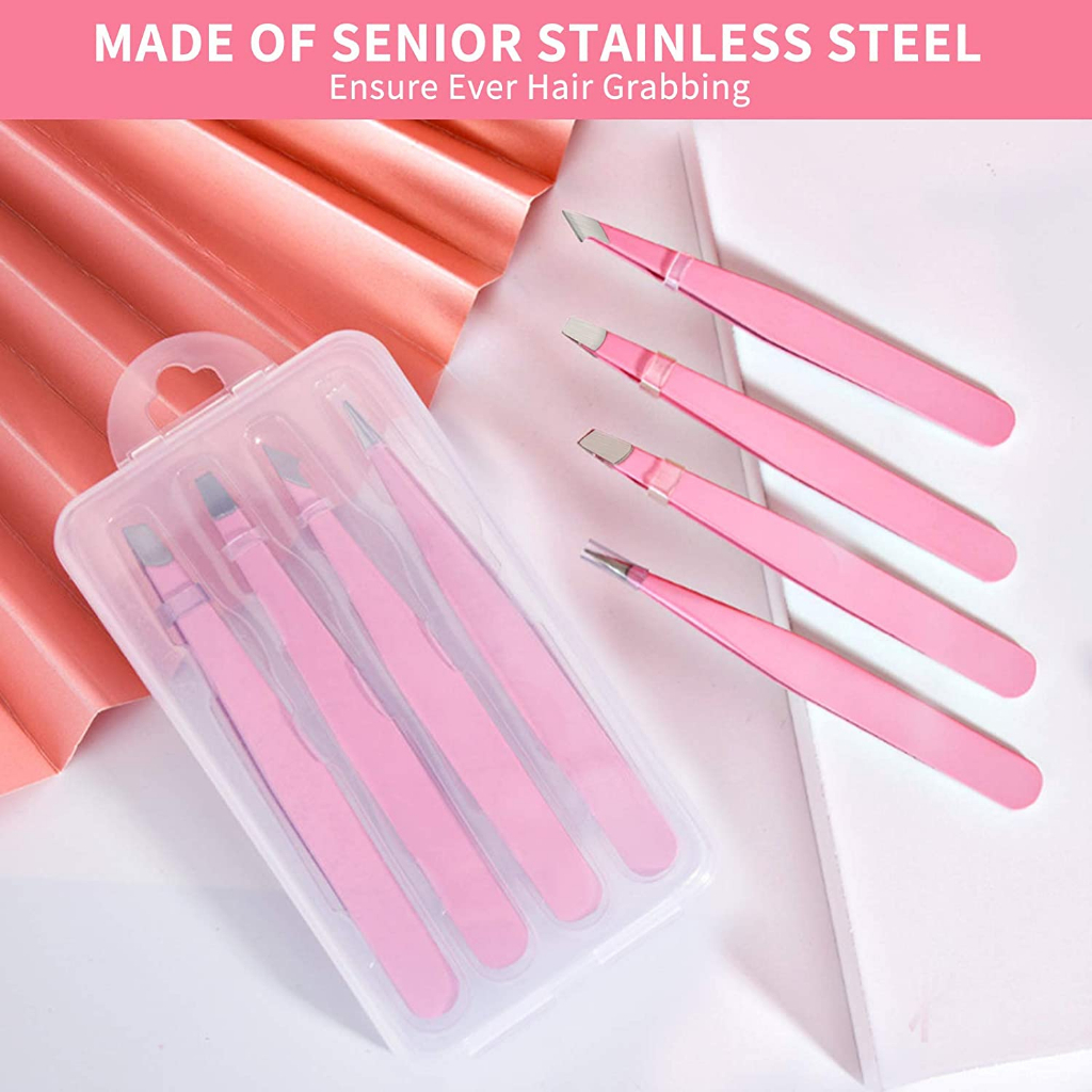 Pinça Fadvan 4Pcs/Set Eyebrow Tweezers Clip De Remoção De Pêlos De Aço Inoxidável Para Ferramentas De Maquiagem De Extensão De Pestanas
