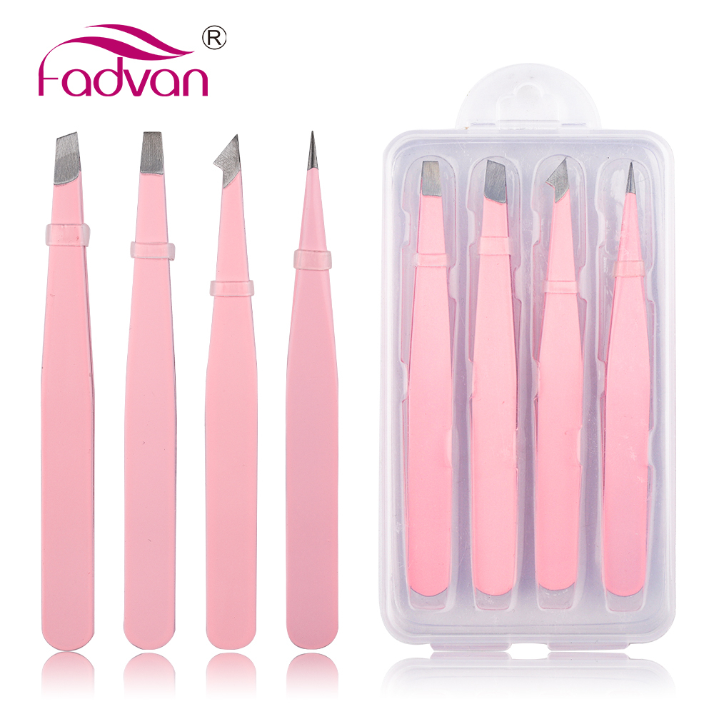Pinça Fadvan 4Pcs/Set Eyebrow Tweezers Clip De Remoção De Pêlos De Aço Inoxidável Para Ferramentas De Maquiagem De Extensão De Pestanas · foto 2