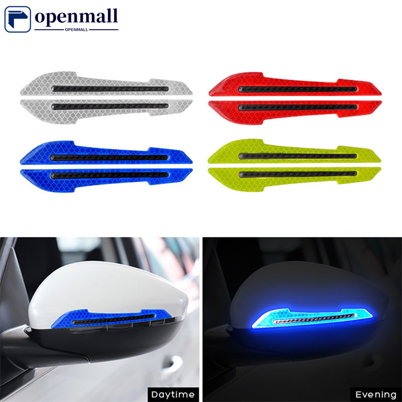OM 2Pcs Espelho Retrovisor Do Carro Adesivo Refletivo De Segurança Aviso Fita Decorativa