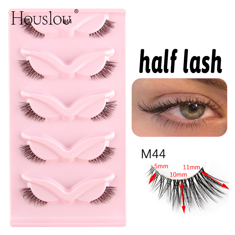 Houslou 5 Pares Pestanas De Olho De Gato 3D Fofo De Mink Full Strip Cílios/Meia Extensões De Longas Naturais em Oferta na Shopee