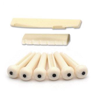 1 Conjunto MF 6 Cordas Ponte Acústica Plástica Para Violão Porca/De Com Ranhuras + Pino Pontos ABS Peças Plásticas Acessórios