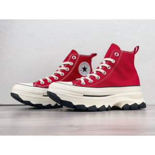 CON & 0OVERSE All Star 100 Trekwave 2023 Tendência Do 100o Aniversário Red Elevated Thick Sole Recombined Casual Canvas Sapatos-2354