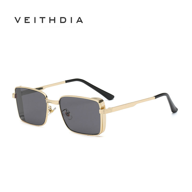 VEITHDIA Novos Óculos De Sol Retro Quadrados De Metal Moda Unisexo S21033 em Oferta na Shopee