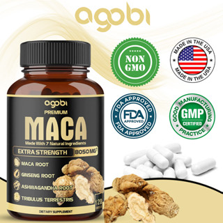 7 Em 1 Cápsulas De Raiz De Maca Premium-8050 mg-Suporte Natural Para Resistência , Motivação E Força