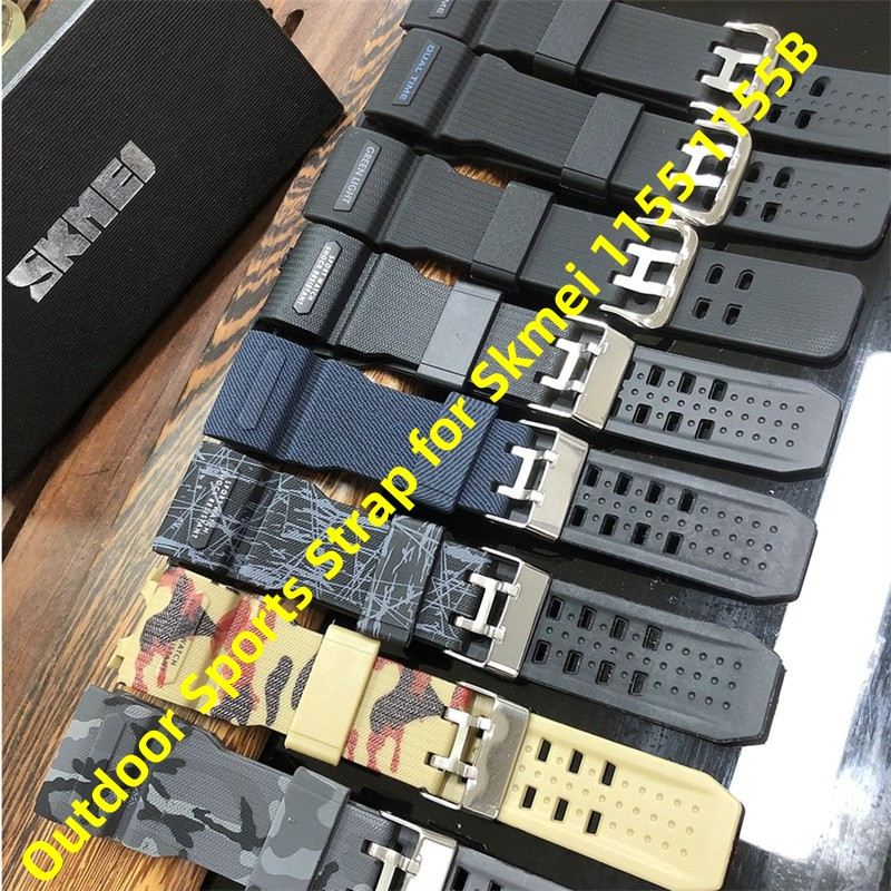 Estoque Pronto Moda Correia De PU Macia Para Skmei 1155 1155B Faixa Esportiva Exterior Compatível Com Relógios De Largura 28mm 24mm 18mm