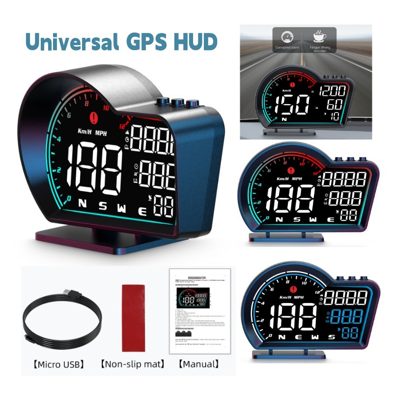 G16 3,5 Polegadas HUD GPS Speedometer Smart Car Display Inclinometer Head-Up Alarme De Velocidade Fadiga De Condução